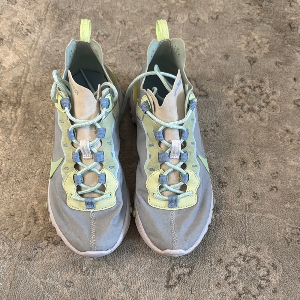Nike Reoct' Stylish Blue and Green Sneakers, 7